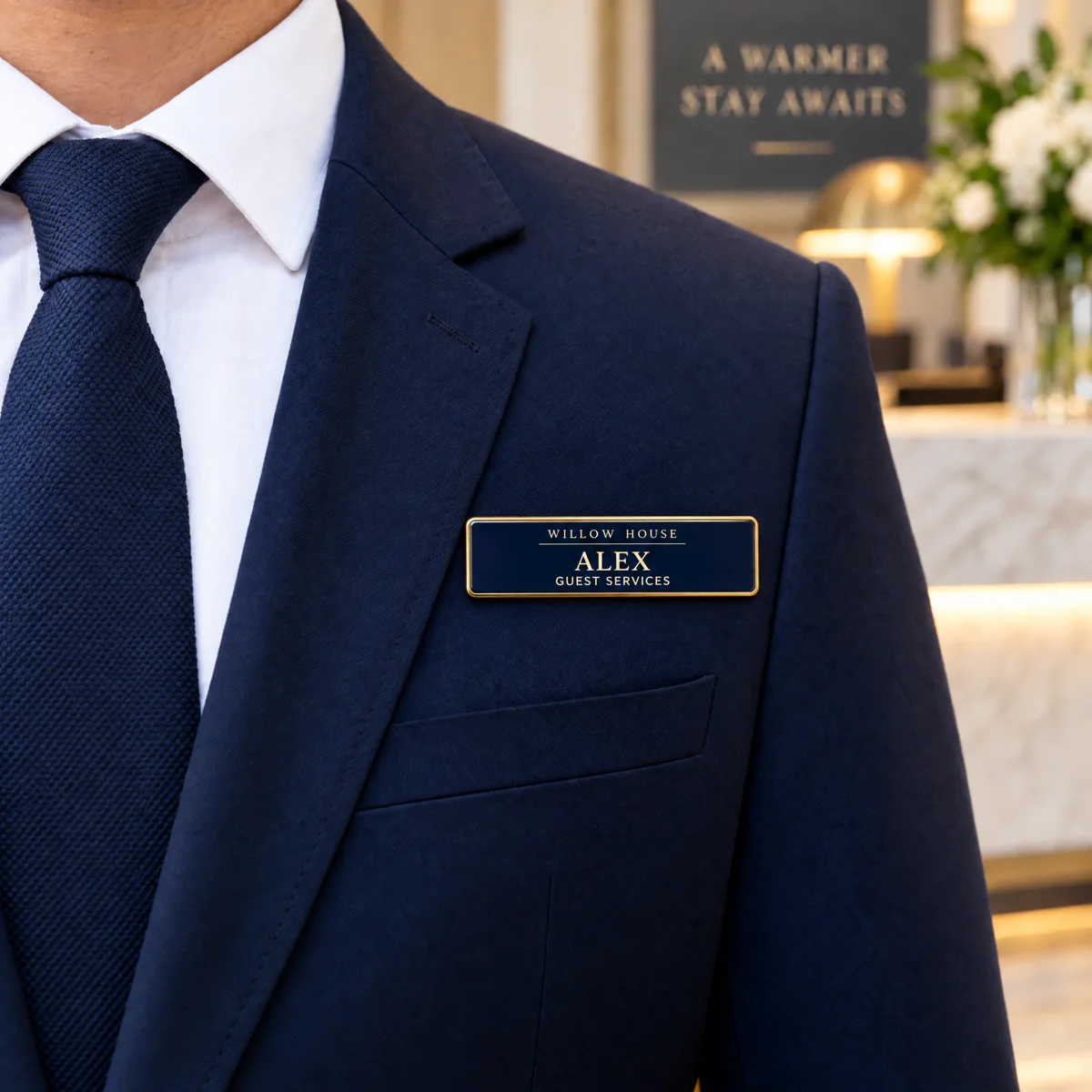Staff Name Badges in use
