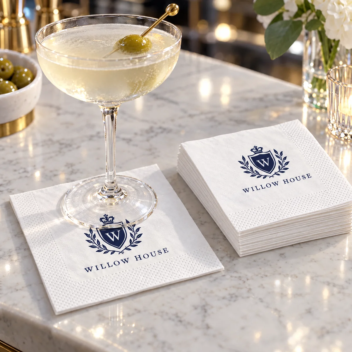 Custom Napkins in use