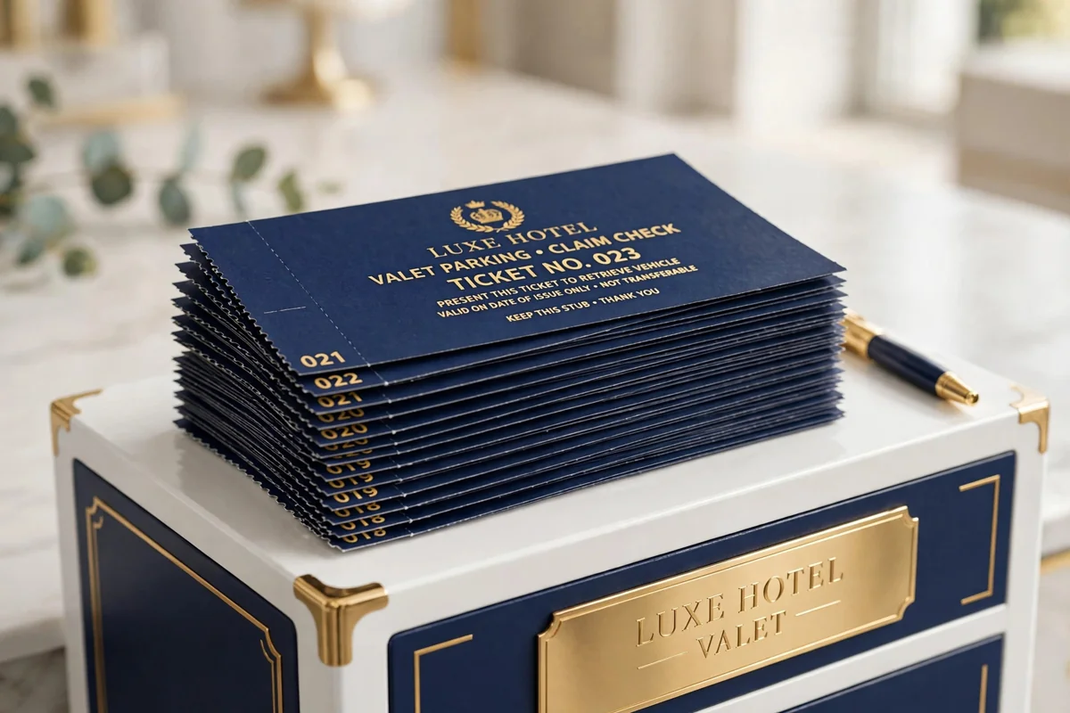 Valet Claim Checks in use