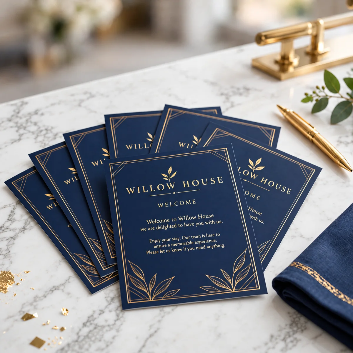 Welcome Cards in use