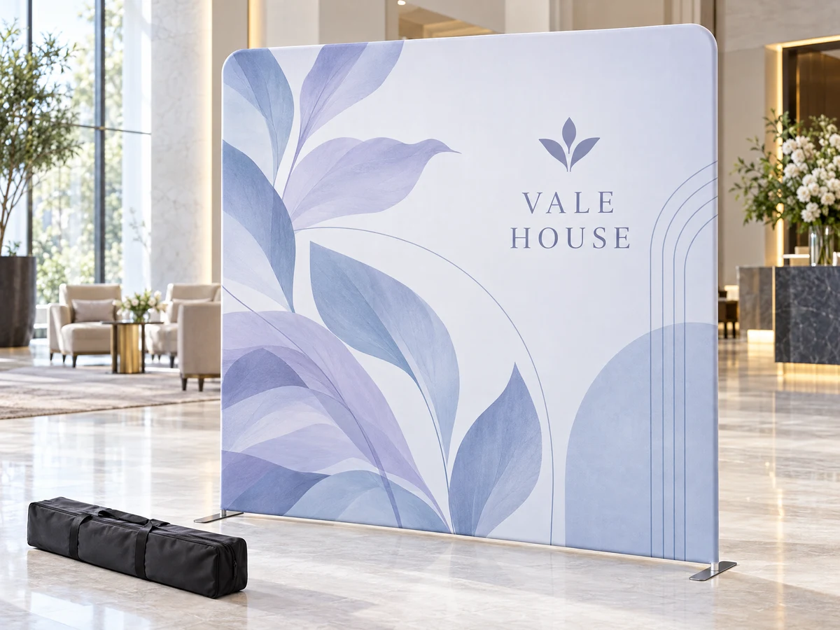 8ft Straight Tension Fabric Display, recreated customizable product view