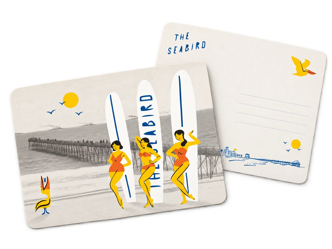 Illustrated hotel postcard custom-design studio example